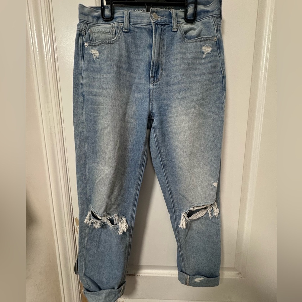 AE High-Waisted Distressed Mom Jeans